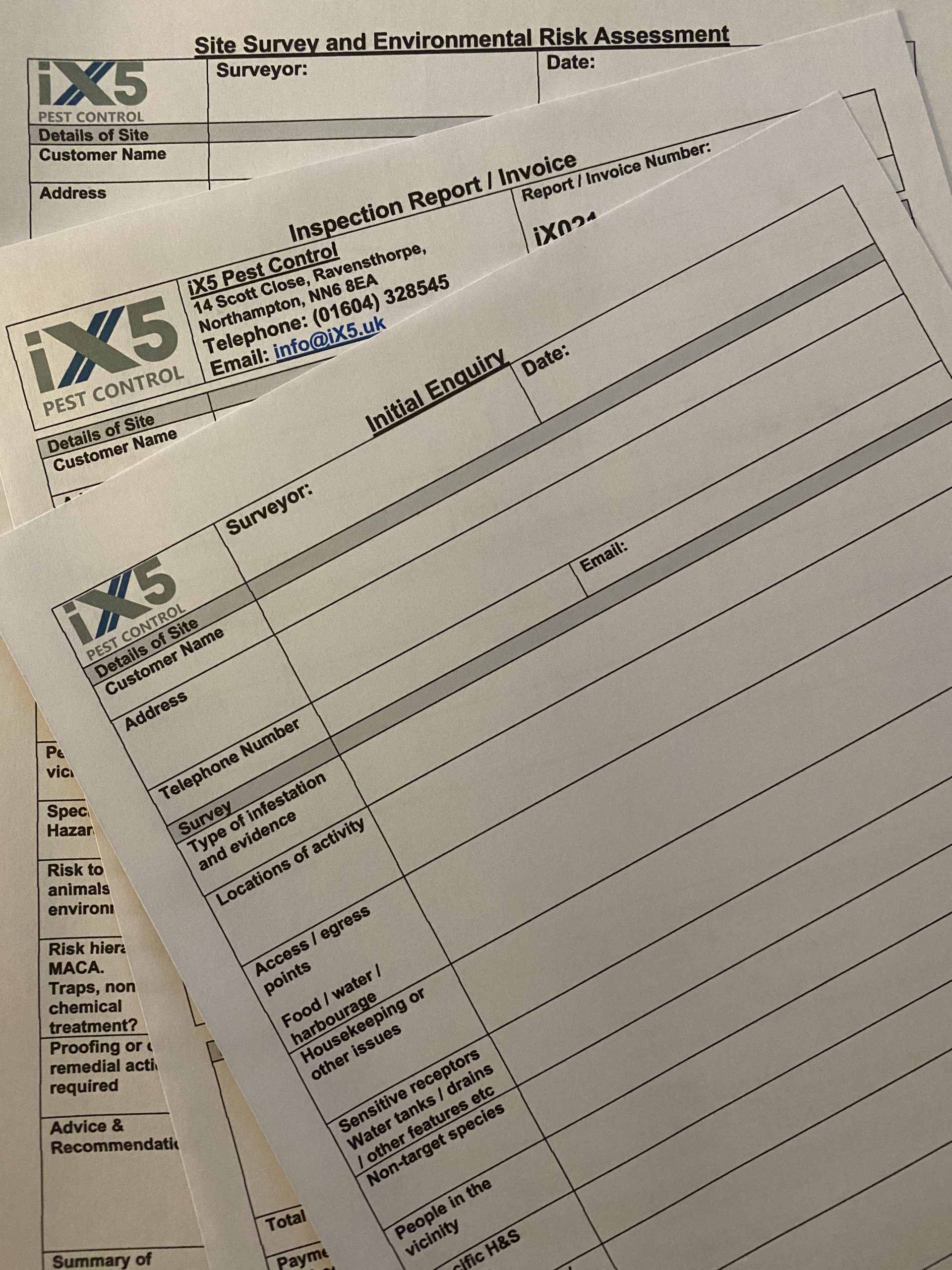 iX5 Pest Control Documents