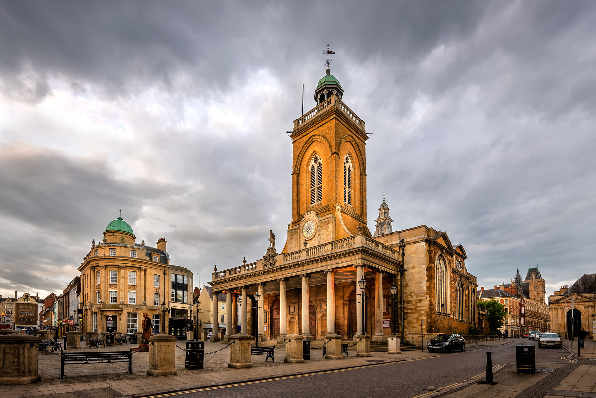 Commercial Pest Control in Northampton this image shows Northampton Town Hall under a moody grey sky