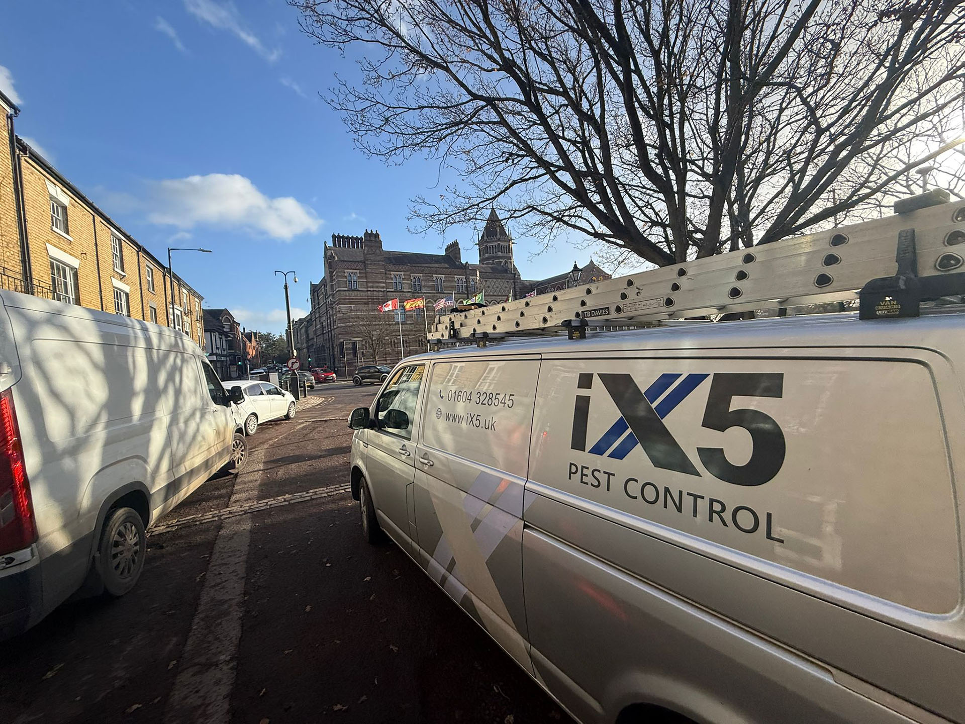 Commercial Pest Control in Rugby this picture shows one of our vans in Rugby town centre
