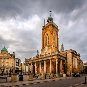 Commercial Pest Control in Northampton this image shows Northampton Town Hall under a moody grey sky